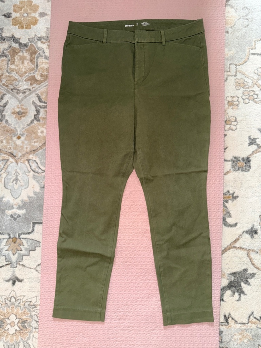 Old Navy Olive Green Slim Chinos for Men